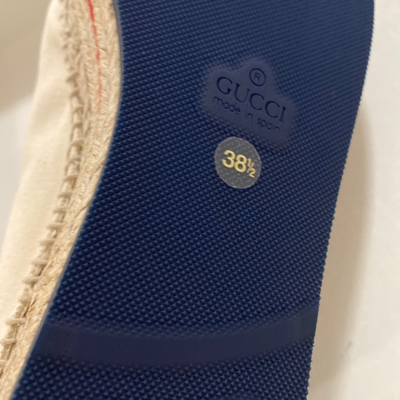 GUCCI CANVAS LOGO WEDGE ESPADRILLE PLATFORM SHOES - Picture 8 of 8